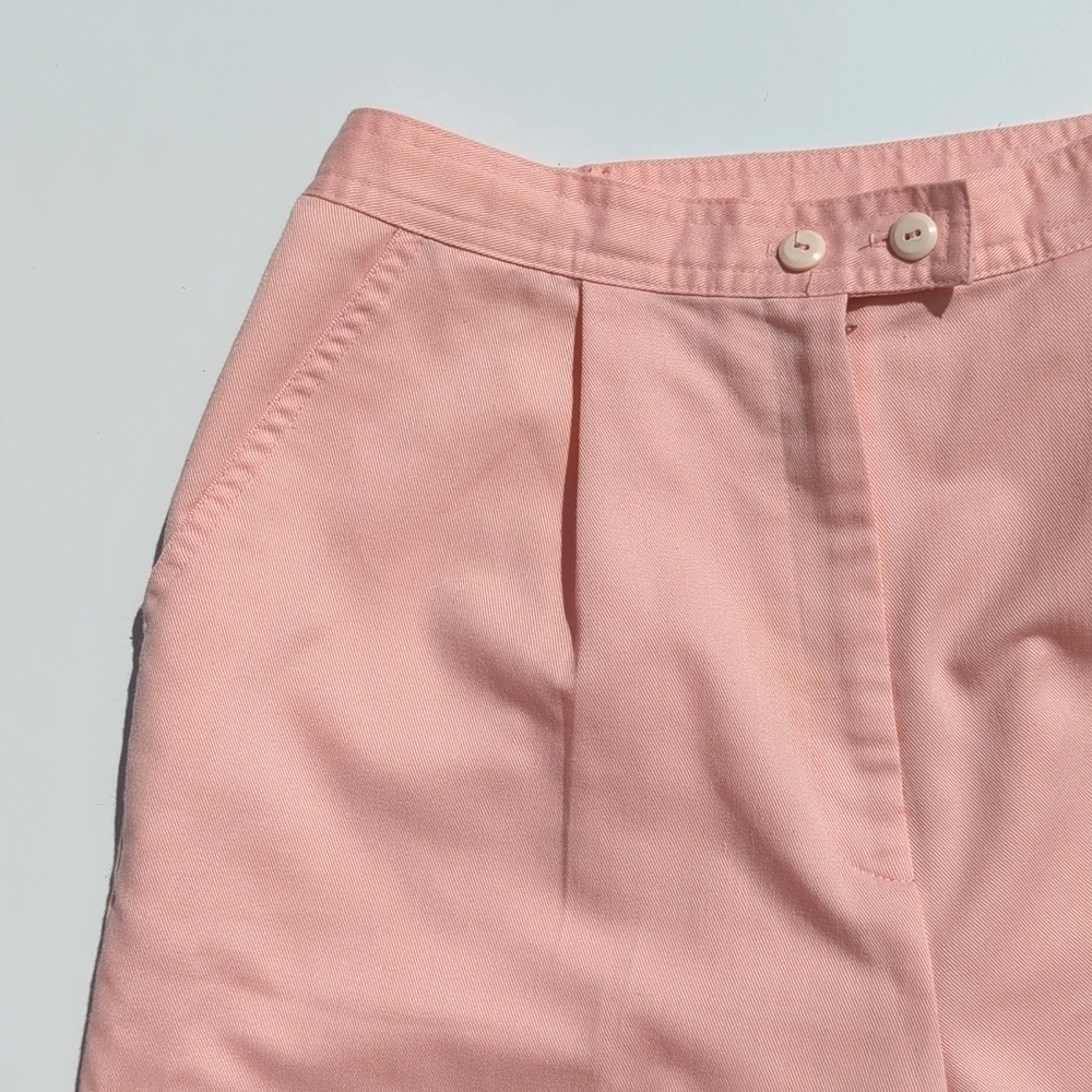 Lily's of Beverly Hills 90's Vintage Pleated High Waist Wide Leg Shorts Pink 12 - Picture 7 of 13